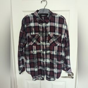 A.n.a long sleeve plaid top